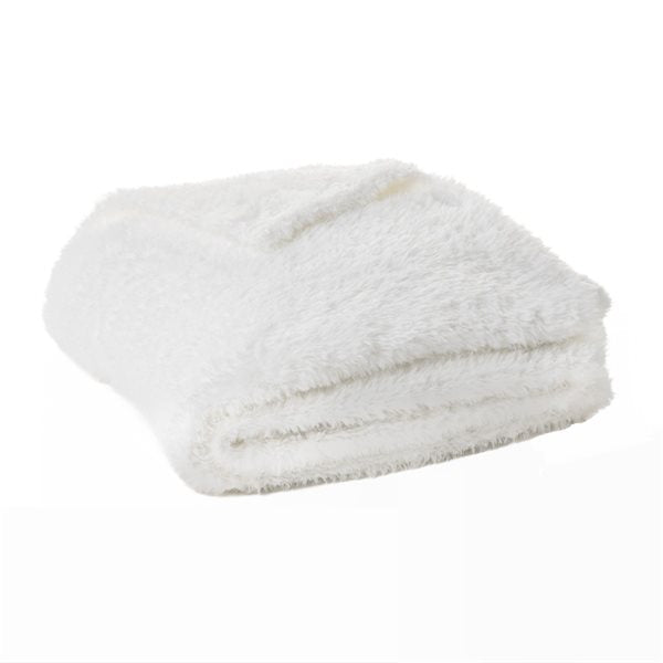 Brunelli Doudou White Faux Fur Throw Decorative Pillows