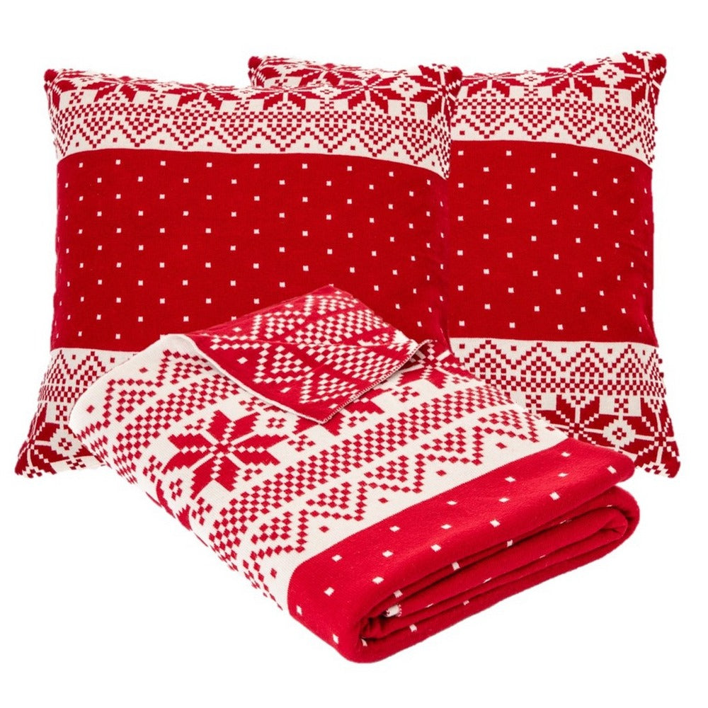 Brunelli Poinsettia Throw and Cushions set