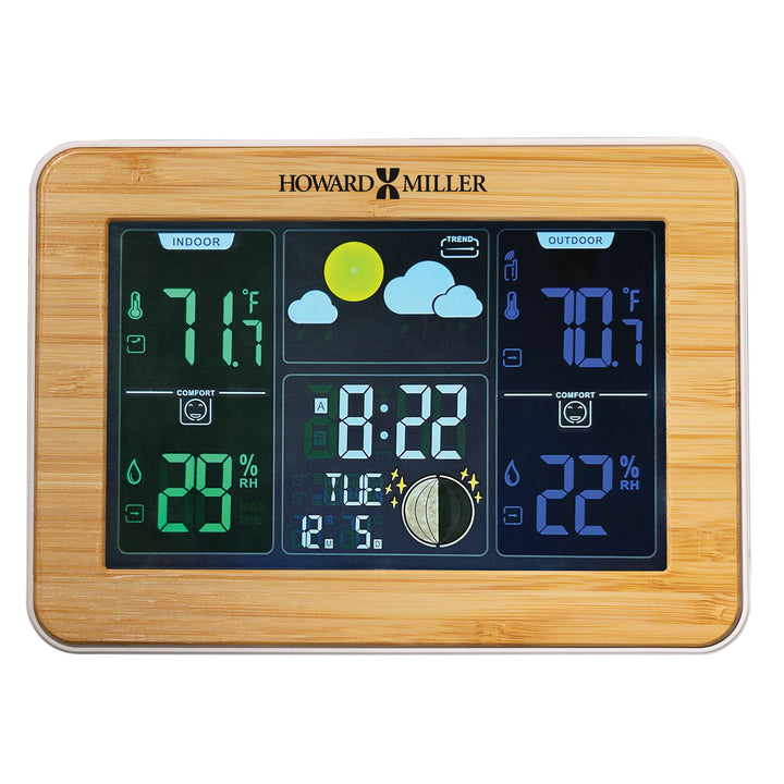 Howard Miller Bamboo Weather Station Alarm Clock