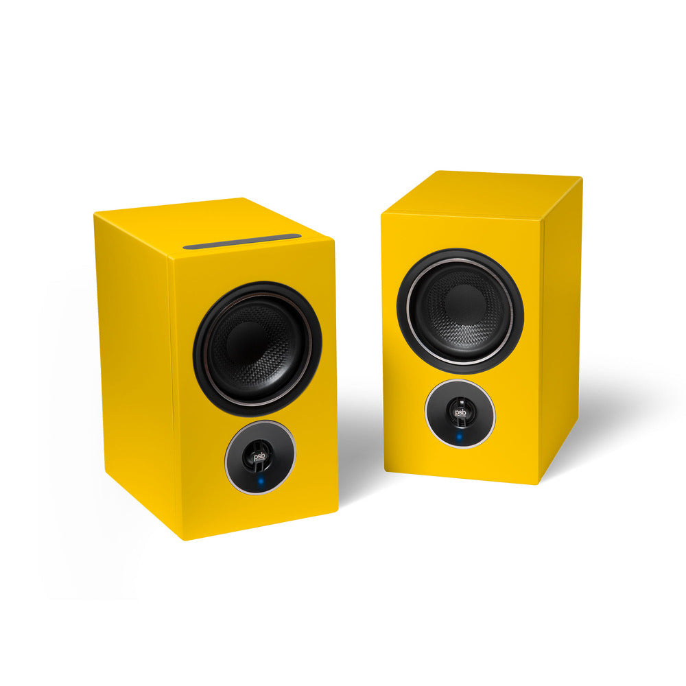 PSB Alpha iQ Streaming Powered Speakers with BluOS - Tangerie Yellow