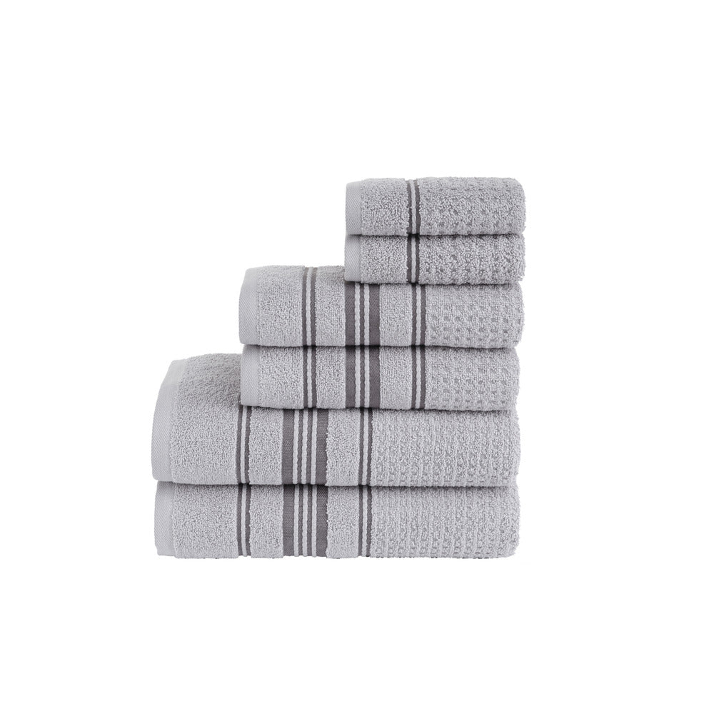 Talesma Aspen Turkish Cotton Towel Set of 6 - Silver/Grey