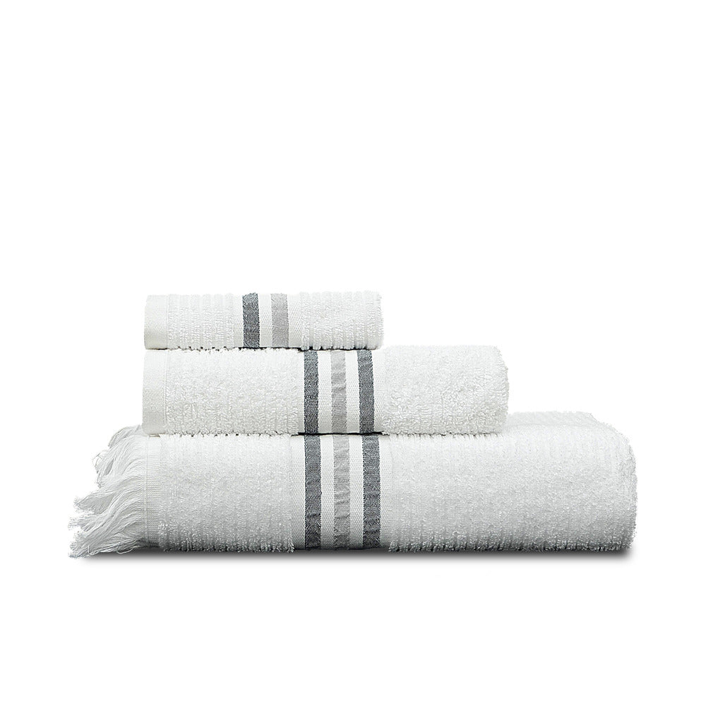 Talesma Aura 3 Piece Towel Set - White/Grey