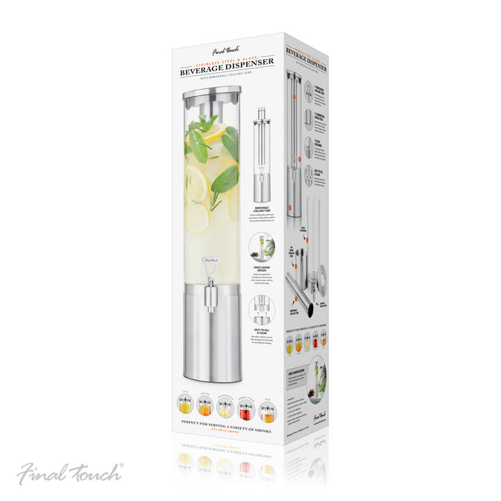 Final Touch® 2.5 L Stainless Steel & Glass Beverage Dispenser