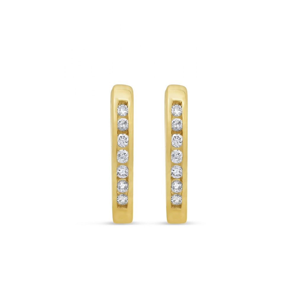 Victoria's Finest  Gorgeous Ddiamond Huggie Earrings in 10k Yellow Gold .10tcw