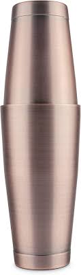 Final Touch® Stainless Steel Boston Cocktail Shaker with Antique Copper Finish (Single Wall)