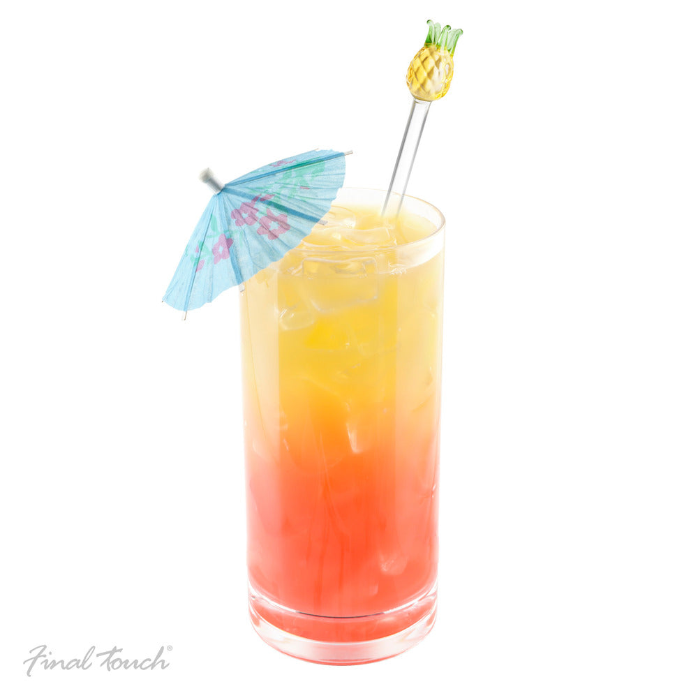 Final Touch® Glass Pineapple Drink Stirrers - Set of 6