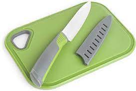 Final Touch® Non-Slip Bar Cutting Board & Ceramic Knife