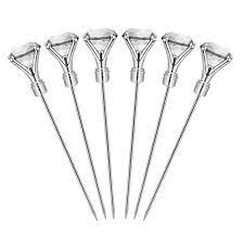 Final Touch® Diamond Cocktail Picks - Clear - Set of 6