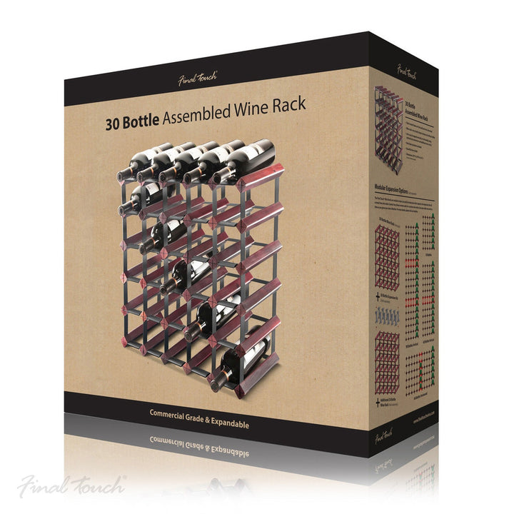 Final Touch® Assembled 30 Bottle Wine Rack - Cherry Finish