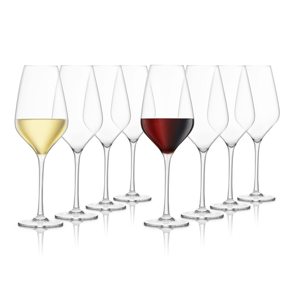 Final Touch® Everyday Lead-Free Crystal Wine Glasses - Set of 8