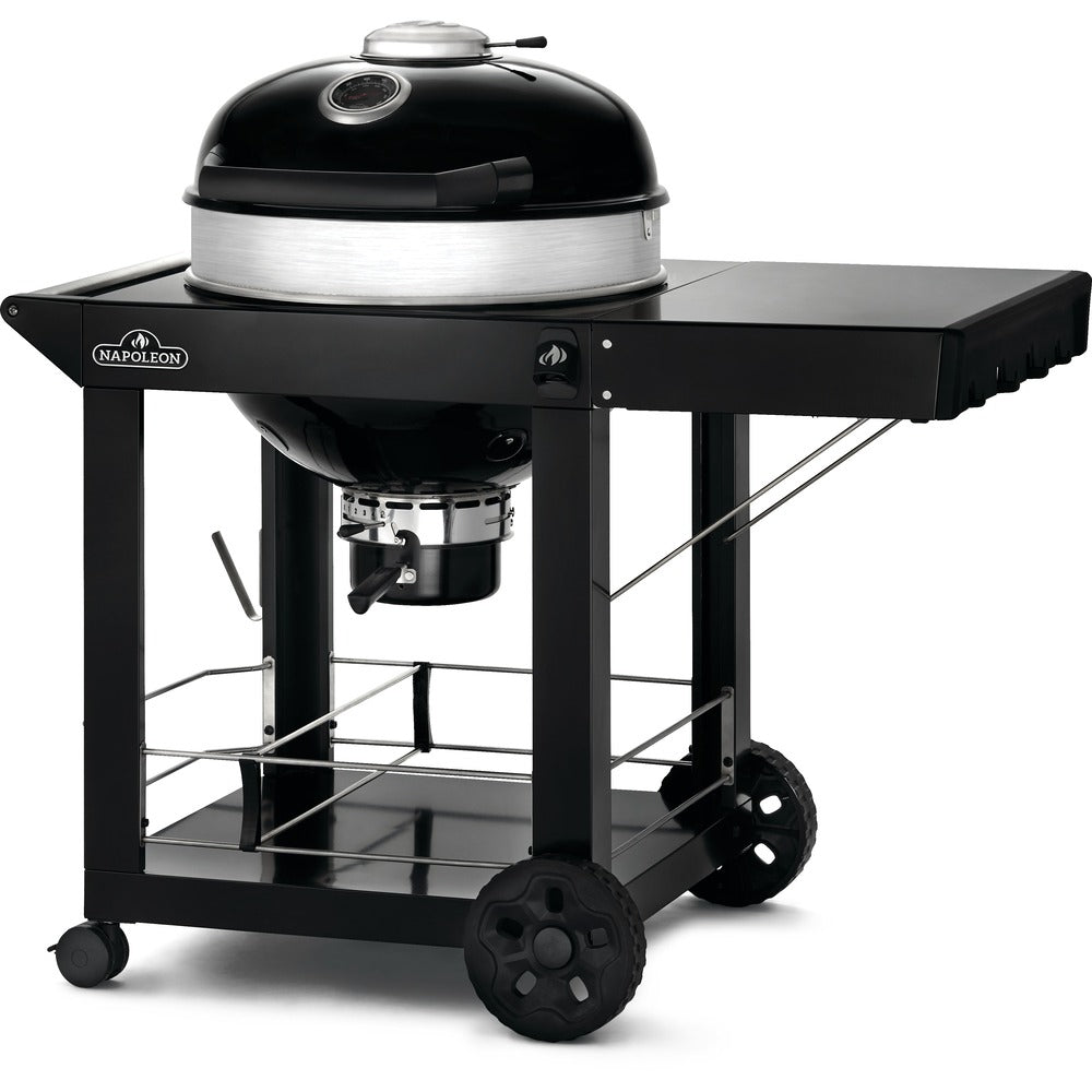 Napoleon PRO22 Charcoal Kettle Grill, Black with Cart