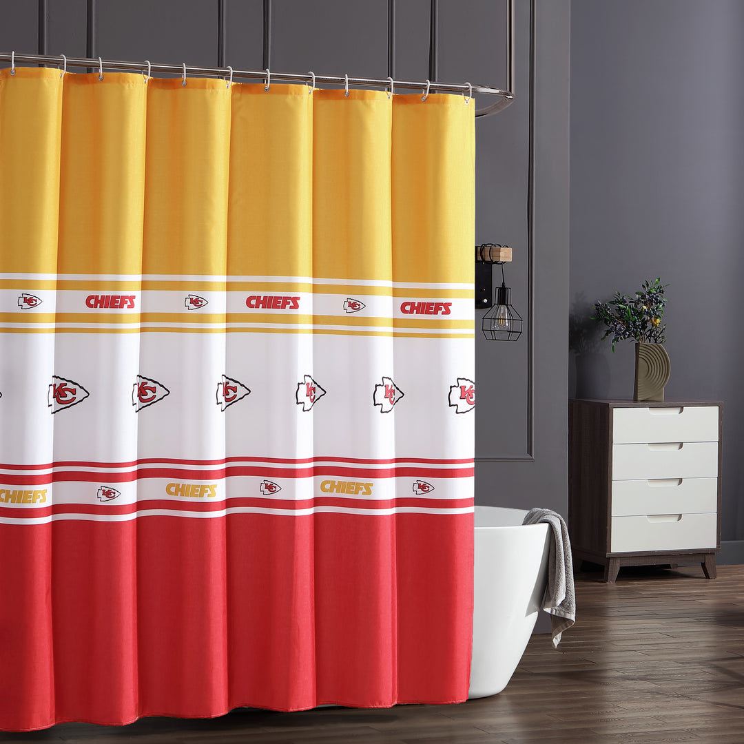 Tampa Bay Buccaneers Water-Repellent Textured Fabric Shower Curtain