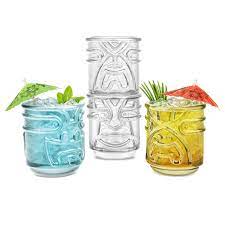 Final Touch® Tiki Tumbler Glasses - Clear - Set of 4