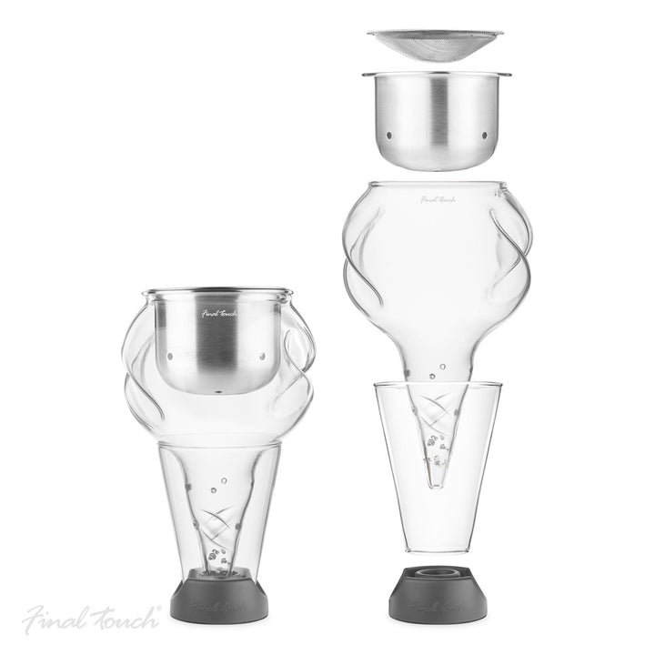 Aérateur en acier inoxydable Conundrum Final Touch® pour carafes à vin