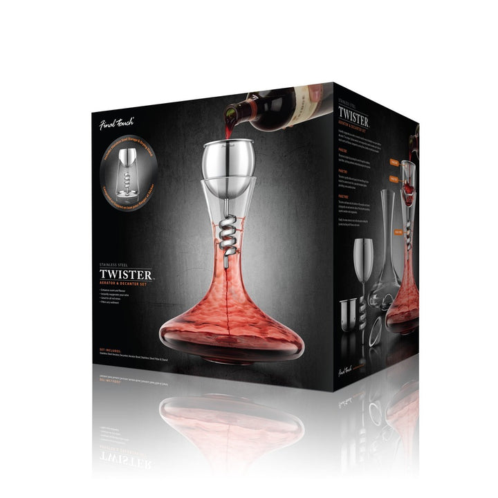 Final Touch® Twister Stainless Steel Aerator & Decanter Set